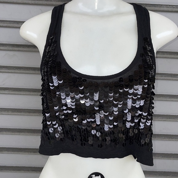 Forever 21 Sequin Crop Top Size M - Picture 4 of 7